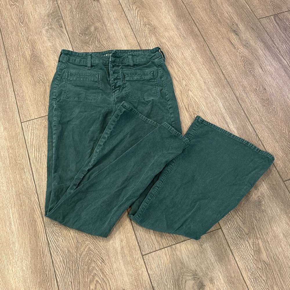 Green American eagle corduroy pants